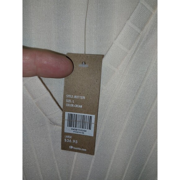 BKE Large Cream Twisted Hem Top - Picture 5 of 8